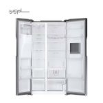 داخل یخچال فریزر سامسونگ RS25 نقر ای