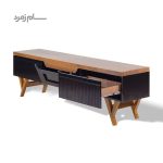 میز تلویزیون متین R220 مشکی گردویی