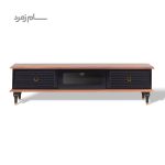 میز تلویزیون متین R240 مشکی قهوه ای روشن