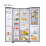 داخل یخچال فریزر ساید بای ساید سامسونگ RH65 دودی